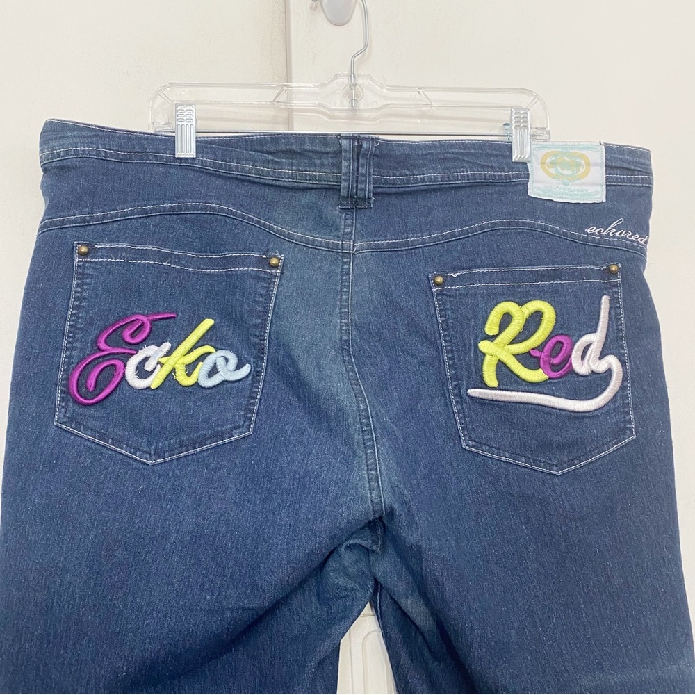 ECKORED Denim embroidery logo back jeans taper leg cotton polyester stretch 20